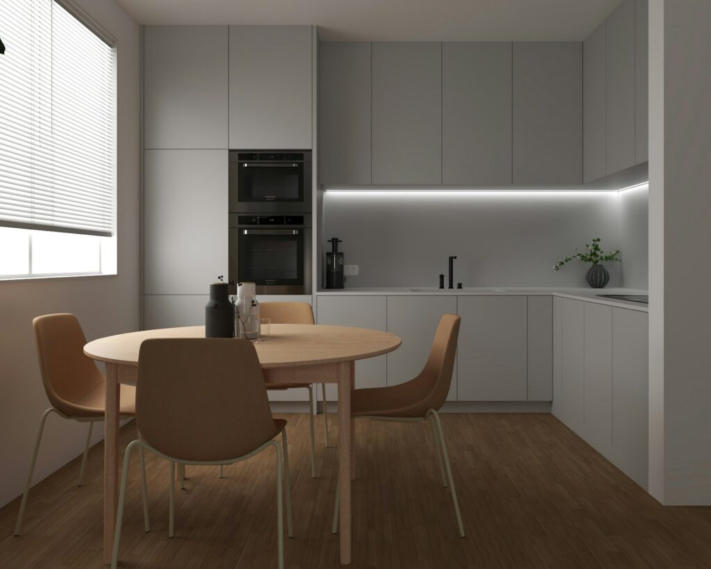 Kitchen beside the window