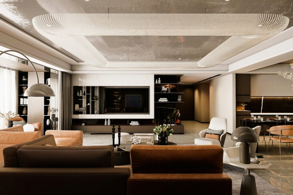 Open plan living and dining