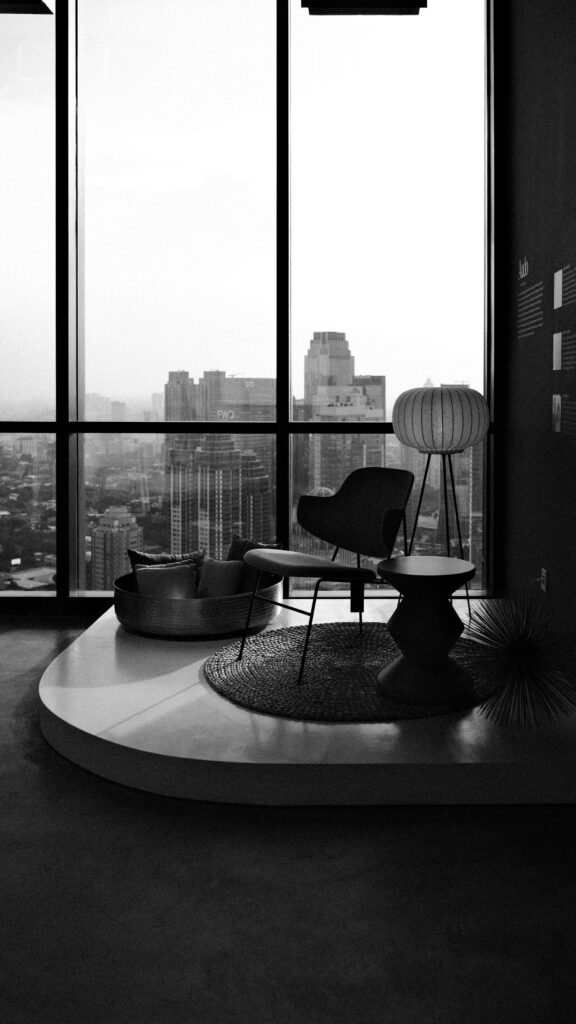Lounge with city outlook
