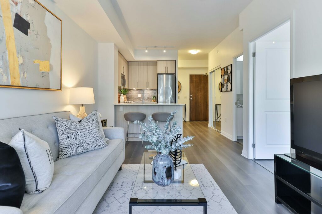 Lounge with sofa and coffee table
