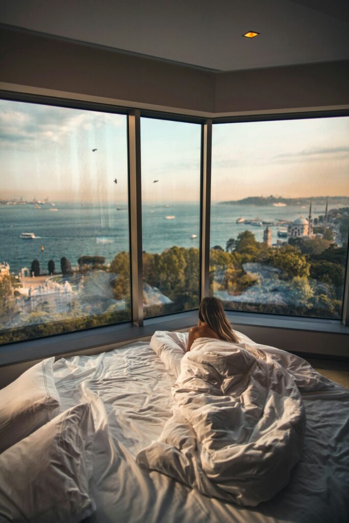 Bedroom facing the view