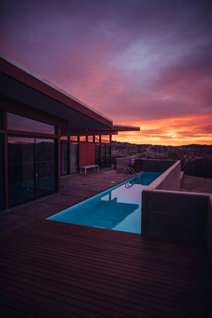 Pool at golden hour