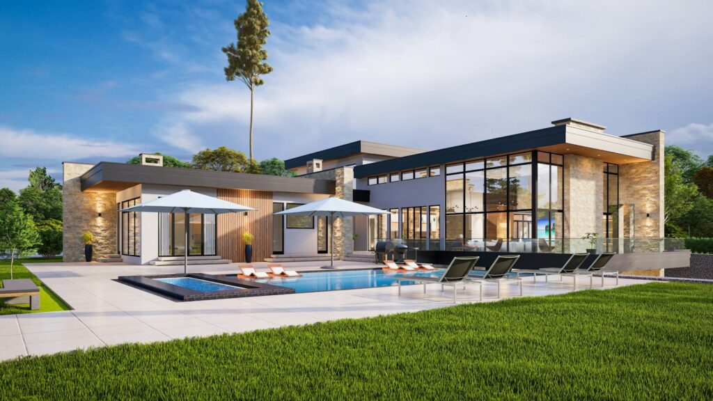 Pool terrace with loungers